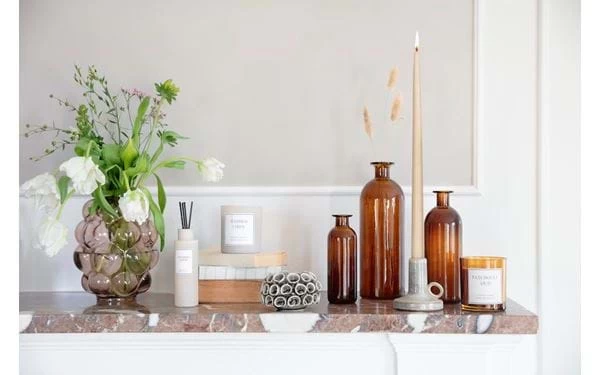 Vase Glass Bottle 5,5x5,5x16 Cm Braun 4 Vase Glass Bottle 5,5x5,5x16 Cm Braun – Bild 2