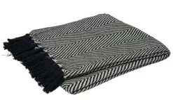 Decke Sima 125x150 Cm Schwarz Recycelte Baumwolle