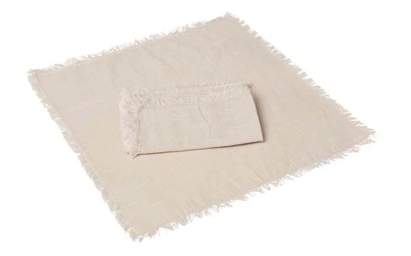 Stoffservietten Elsaform 40x40 Cm 4 Er-Pack Fransen Beige Fringes Baumwolle 4 Stoffservietten Elsaform 40x40 Cm 4 Er-Pack Fransen Beige Fringes Baumwolle – Bild 2