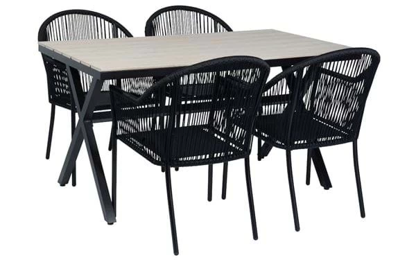 Tisch Florens 140x80x74 Cm Schwarz Kunstholz 4 Tisch Florens 140x80x74 Cm Schwarz Kunstholz – Bild 2