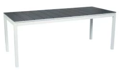 Tisch Barcelona 198/248x80x76 Cm Grau/Weiß Kunstholz