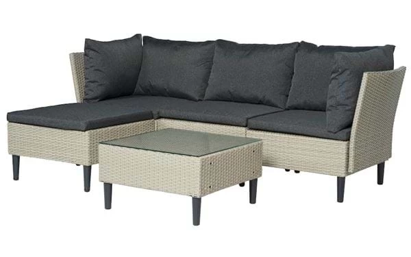 Loungeset Lissabon 5 Teile + Glasplatte Loungesofa Für Alle, Die Eine Erweiterbare Und Flexible Lösung Für Ihren Balkon Oder Ihre Terrasse Bevorzugen. Module Aus Pflegeleichtem Kunstrattan. Mit Polsterauflagen Und Kissen. Die Mitgelieferte Glasplatte Kann Eines Der Module In Einen Praktischen Tisch Verwandeln. 4 Loungeset Lissabon 5 Teile + Glasplatte Loungesofa Für Alle, Die Eine Erweiterbare Und Flexible Lösung Für Ihren Balkon Oder Ihre Terrasse Bevorzugen. Module Aus Pflegeleichtem Kunstrattan. Mit Polsterauflagen Und Kissen. Die Mitgelieferte Glasplatte Kann Eines Der Module In Einen Praktischen Tisch Verwandeln. – Bild 2