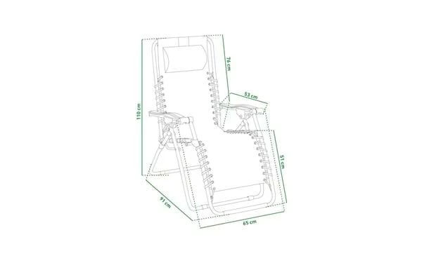 Liegestuhl Baden-Baden 91x65x110 Cm Graumeliert 9 Liegestuhl Baden-Baden 91x65x110 Cm Graumeliert – Bild 7