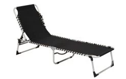 Sonnenliege Capri 190x58x30 Cm Schwarz Aluminium