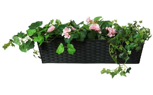 Blumenkasten Milano 59x18,5x13 Cm Schwarz Kunstrattan 4 Blumenkasten Milano 59x18,5x13 Cm Schwarz Kunstrattan – Bild 2