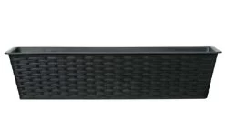 Blumenkasten Milano 59x18,5x13 Cm Schwarz Kunstrattan