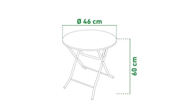 Cafétisch Antibes 46x60 Cm Grün Stahl 6 Cafétisch Antibes 46x60 Cm Grün Stahl – Bild 4